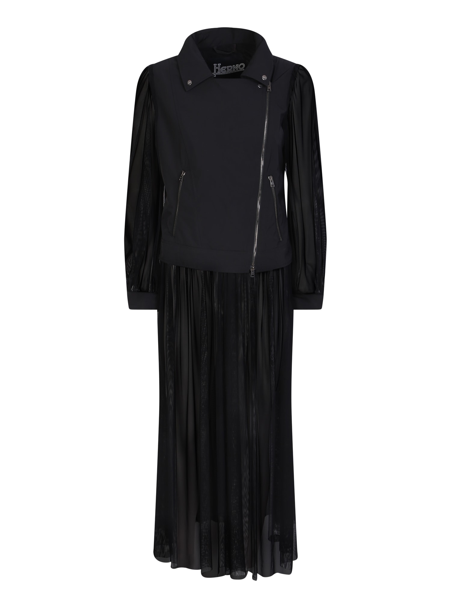 Herno Semi-sheer Biker Style Coat