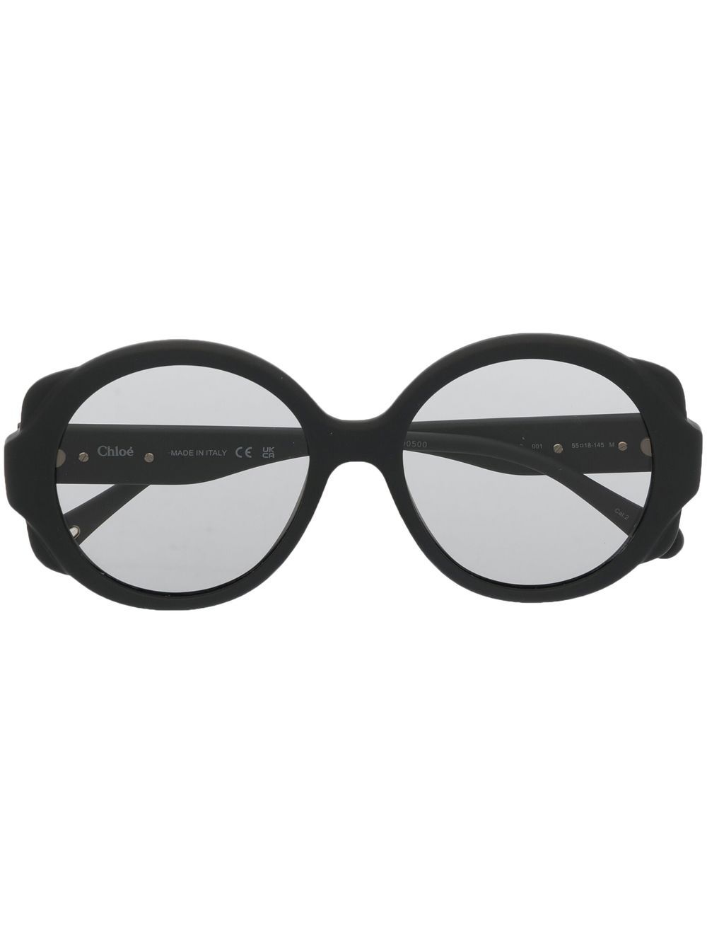 Chloé Eyewear 圆框太阳眼镜 - 黑色