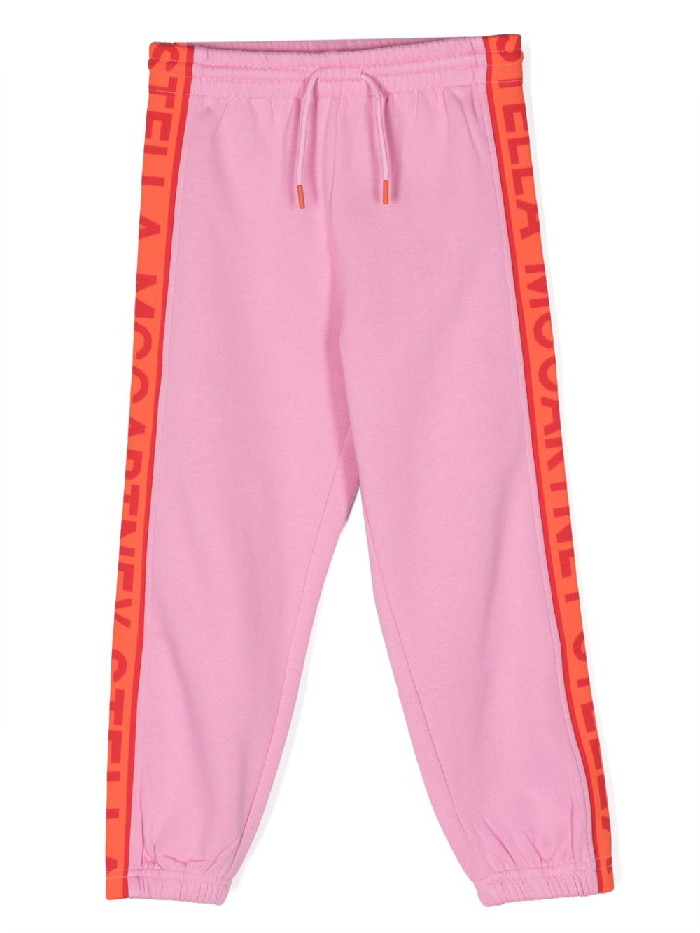 Stella McCartney Kids logo印花锥形运动裤 - 粉色