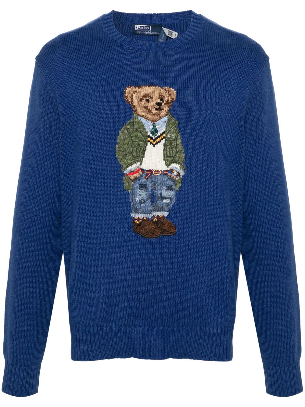 Polo Ralph Lauren Polo Bear 嵌花针织毛衣 - 蓝色