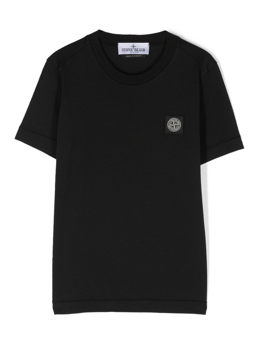 Stone Island Junior 罗盘图案棉T恤 - 黑色