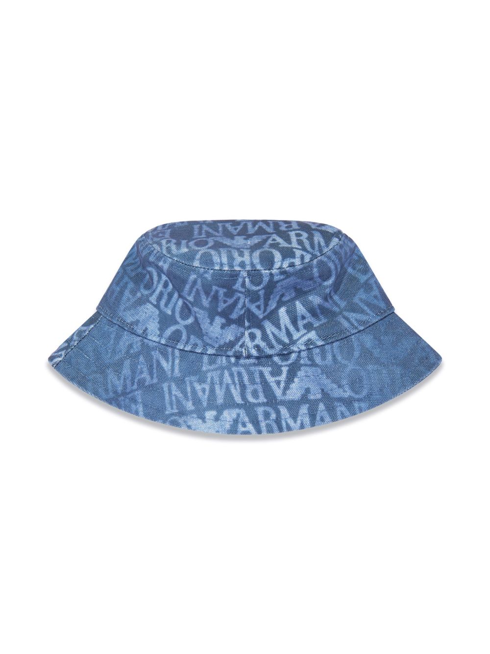 Emporio Armani Kids logo印花渔夫帽 - 蓝色