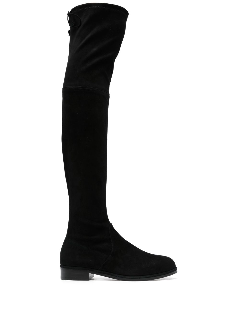 Stuart Weitzman Lowland 系带绒面皮膝上靴 - 黑色