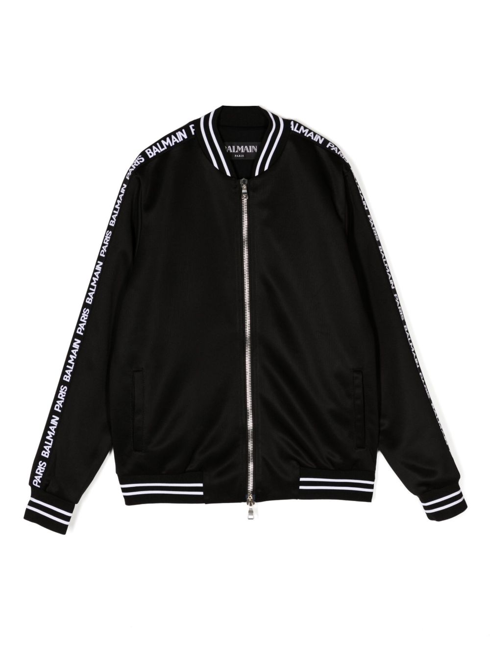 Balmain Kids logo饰带飞行员夹克 - 黑色