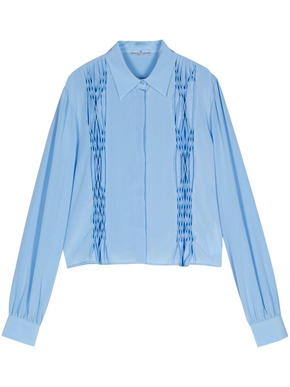 Ermanno Scervino 细褶短款衬衫 - 蓝色