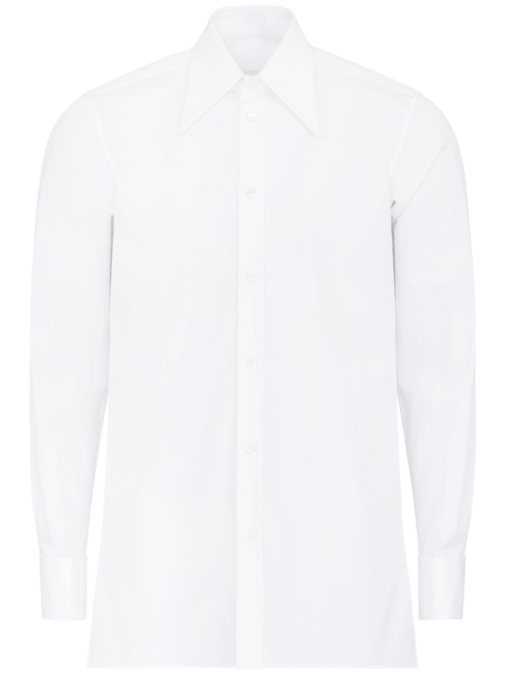 Maison Margiela 尖领棉衬衫 - 白色