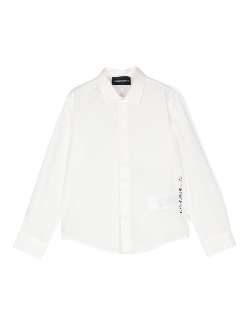 Emporio Armani Kids logo印花棉T恤 - 白色