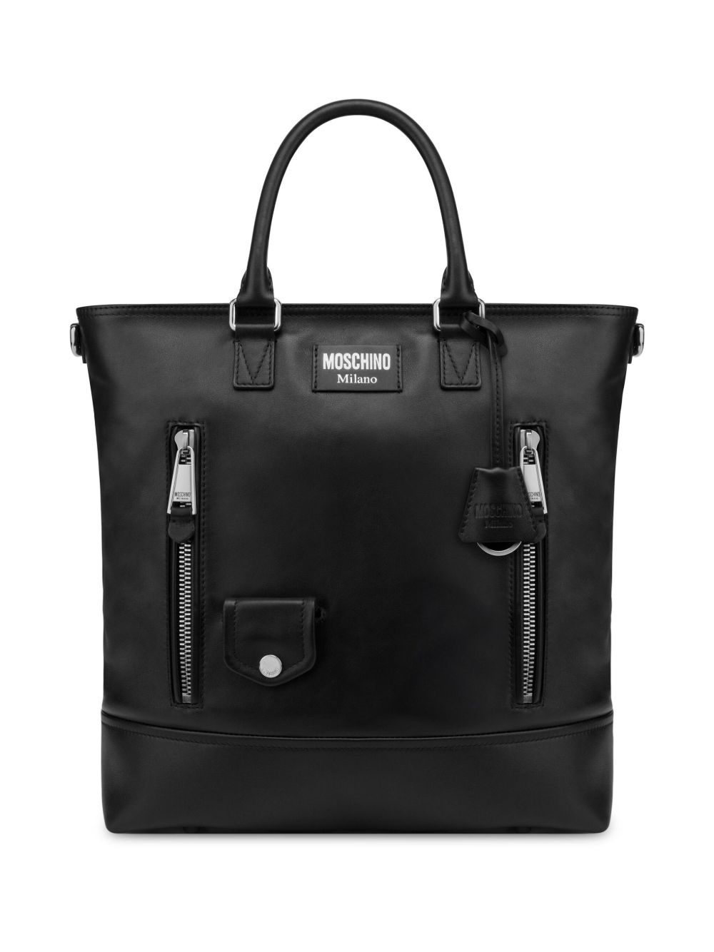Moschino Biker 皮质手提包 - 黑色