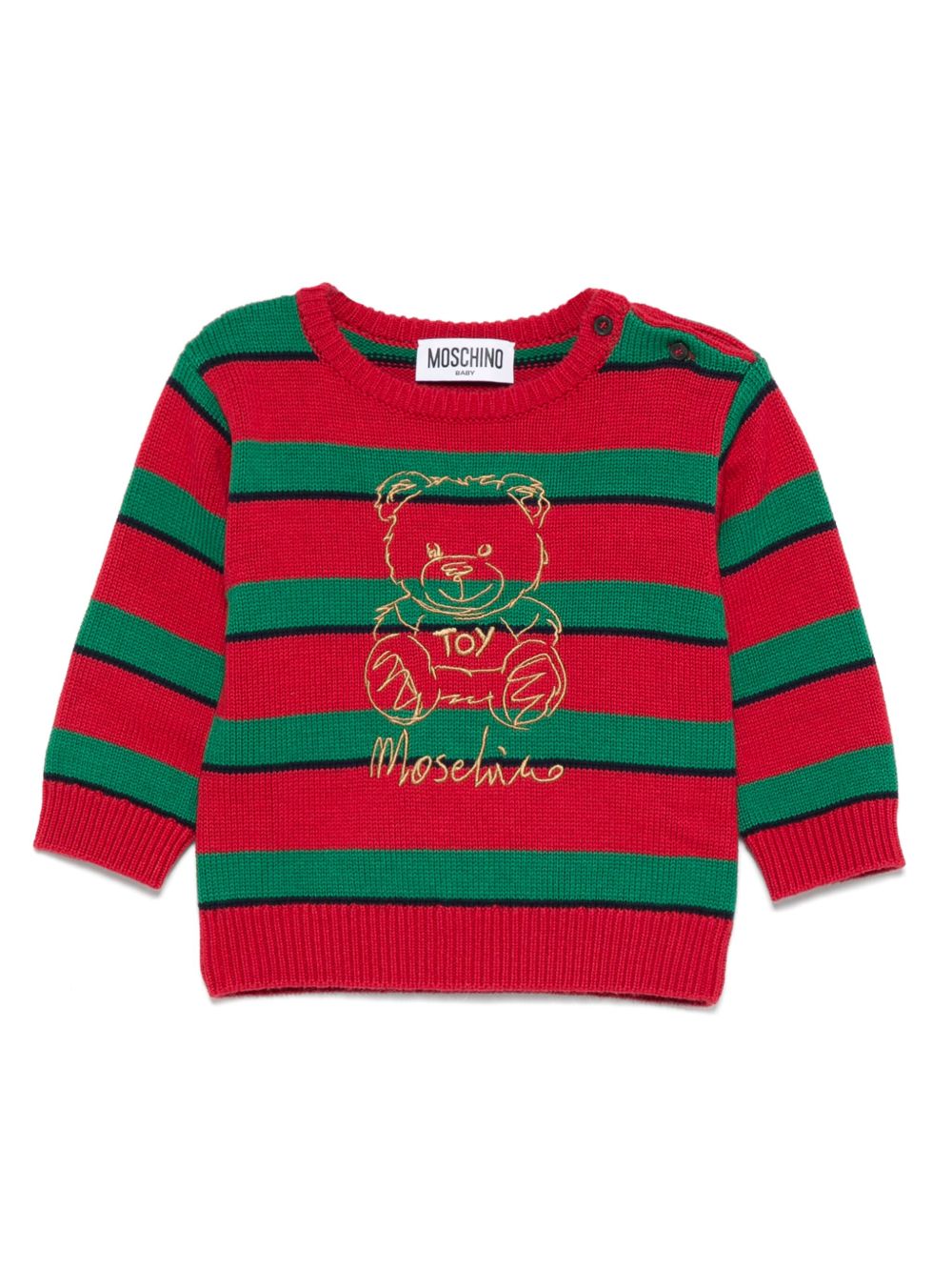 Moschino Kids 条纹毛衣 - 红色