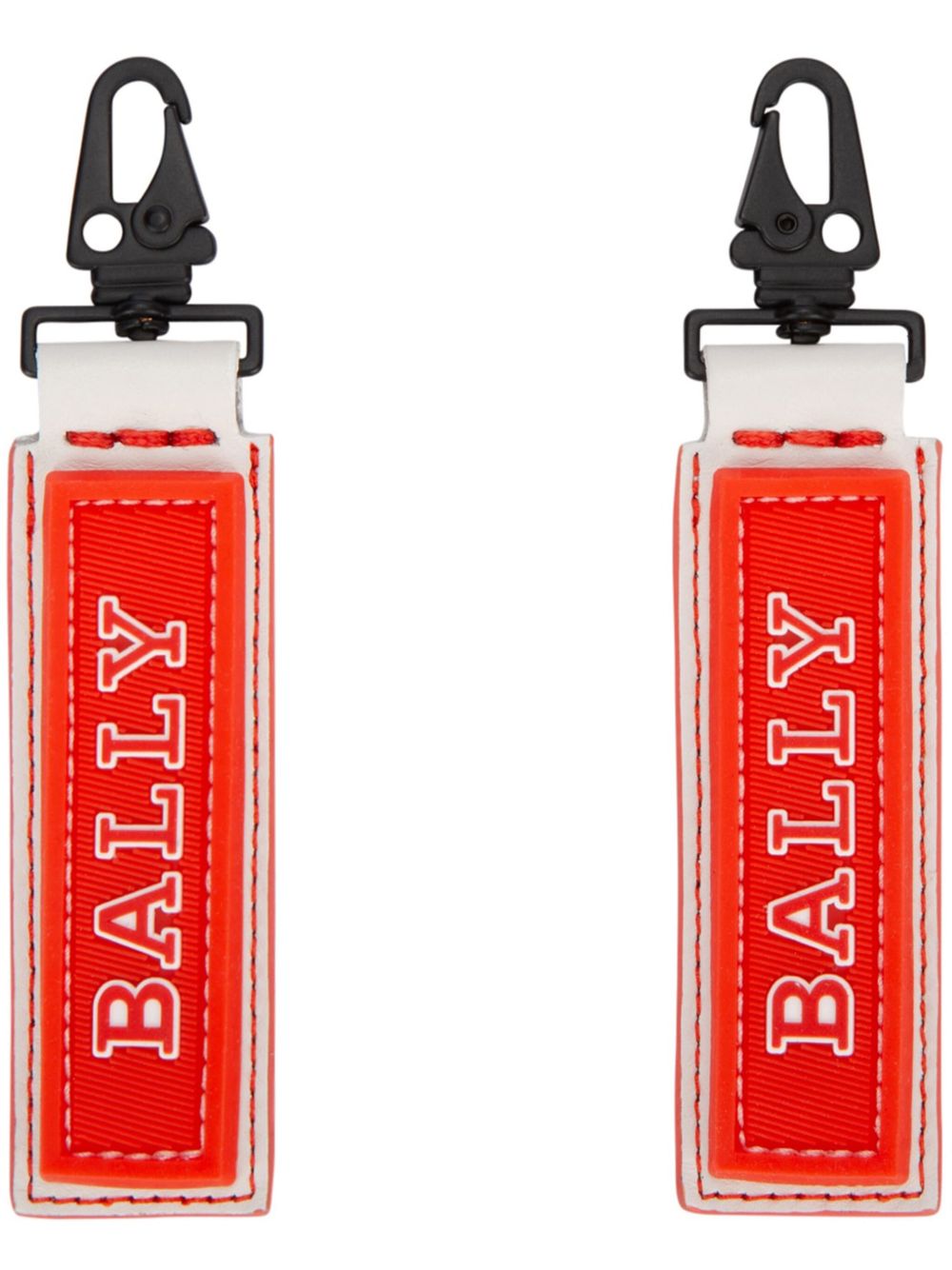 Bally 压纹logo钥匙扣小袋 - 红色