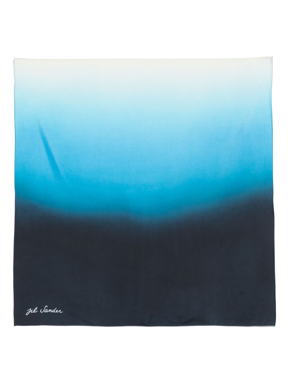 Jil Sander 渐变色效果围巾 - 蓝色