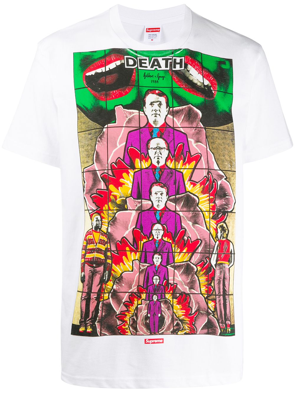 Supreme Gilbert & George印花T恤 - 白色