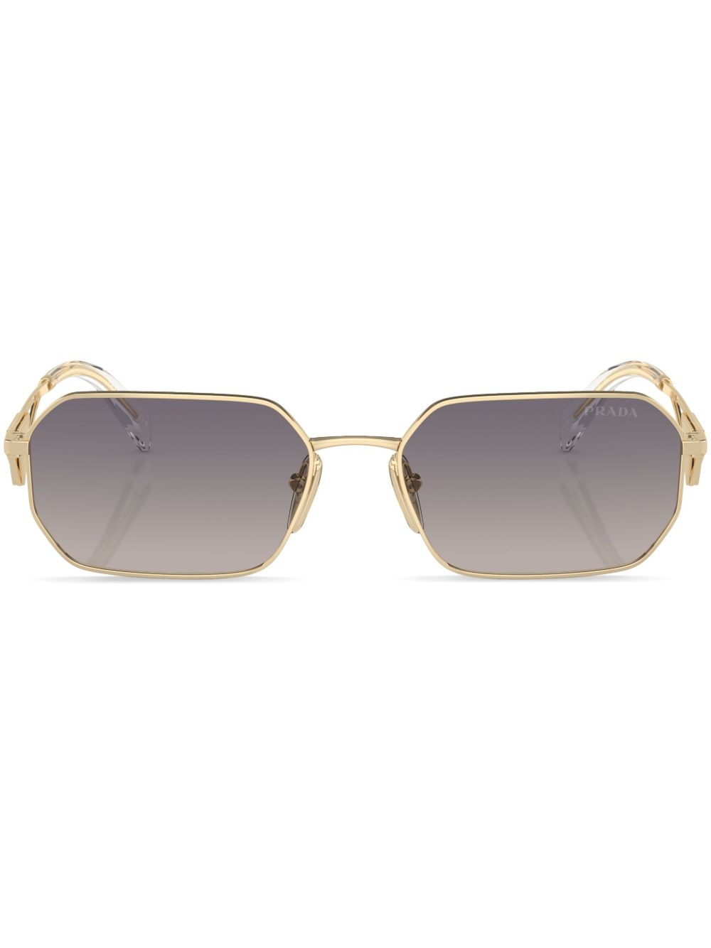 Prada Eyewear 长方形框太阳眼镜 - 金色