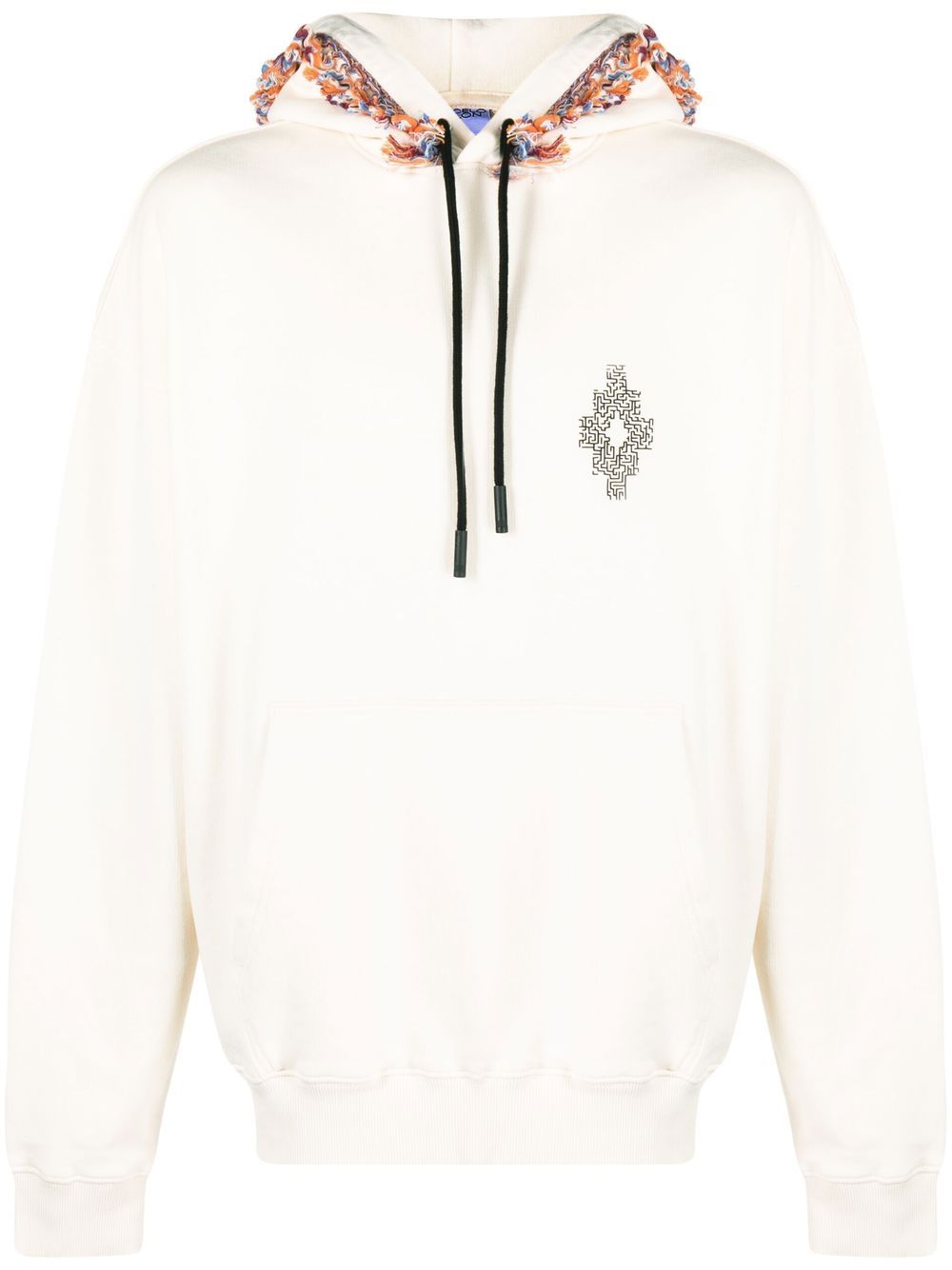 Marcelo Burlon County of Milan 流苏细节平纹针织连帽衫 - 中性色