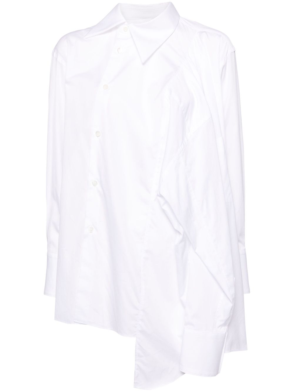 Comme Des Garçons 不对称棉衬衫 - 白色
