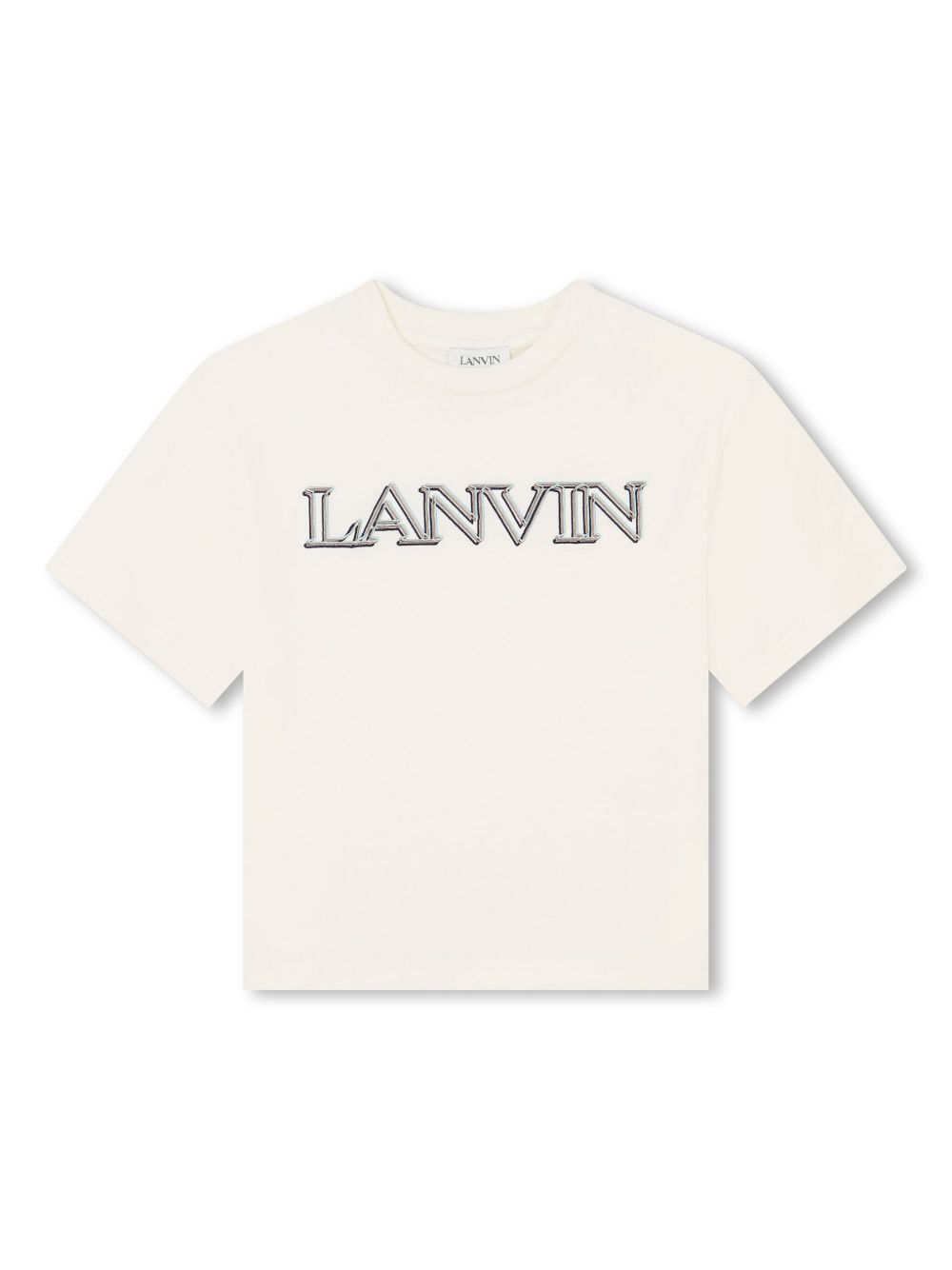 Lanvin Enfant logo印花棉T恤 - 黄色