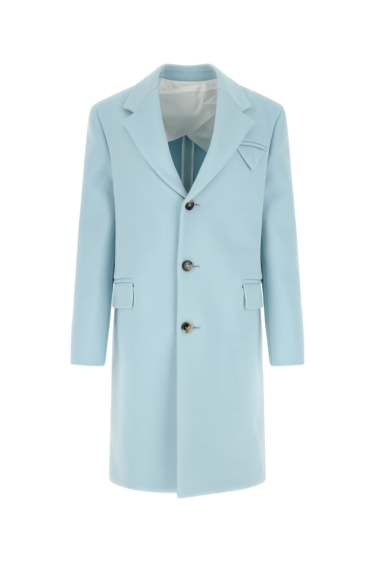 Bottega Veneta Pastel Light-blue Tricotine Coat