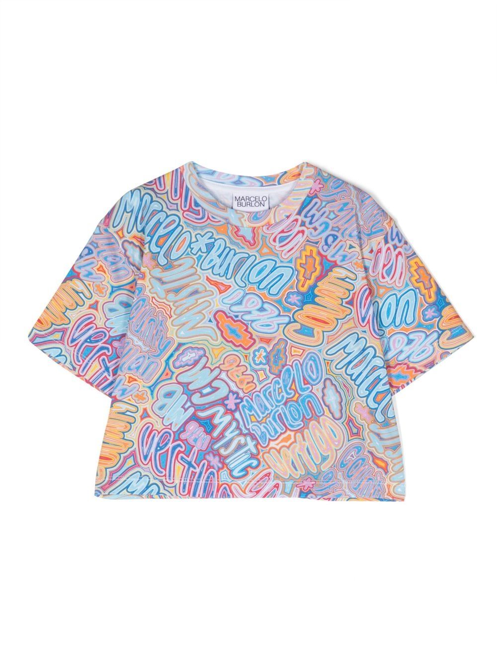 Marcelo Burlon County Of Milan Kids 大面积logo印花短款上衣 - 蓝色