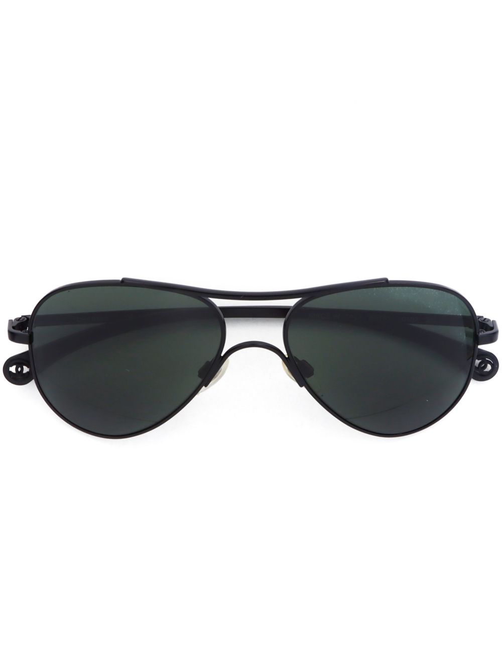 CHANEL Pre-Owned 飞行员镜框太阳眼镜 - 黑色