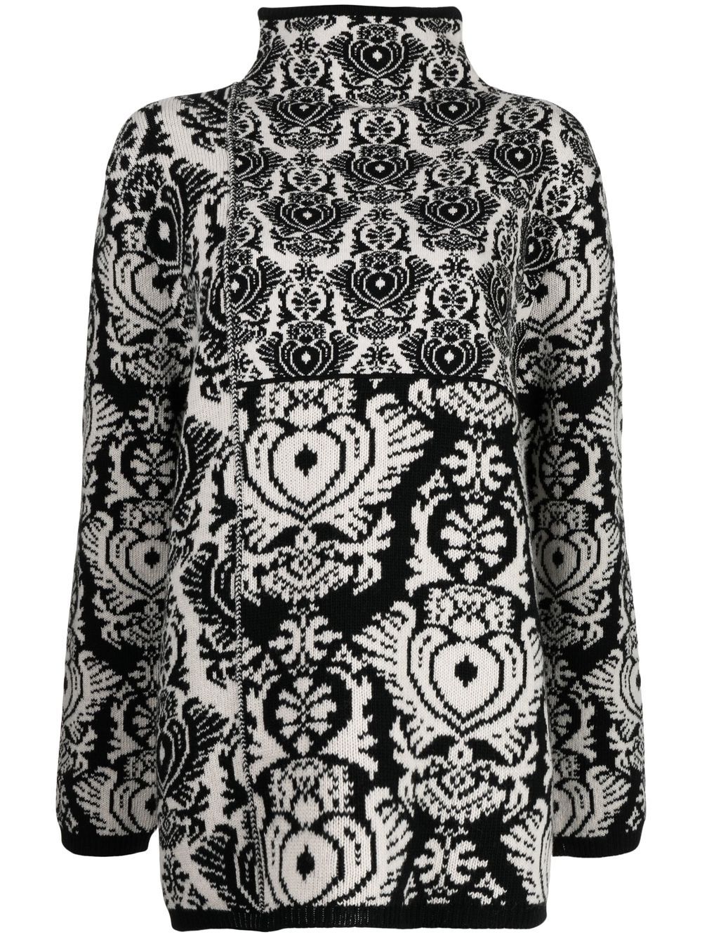 Antonio Marras 提花图案高领毛衣 - 黑色