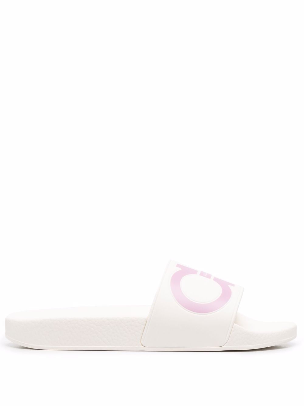 Ferragamo logo压纹拖鞋 - 白色