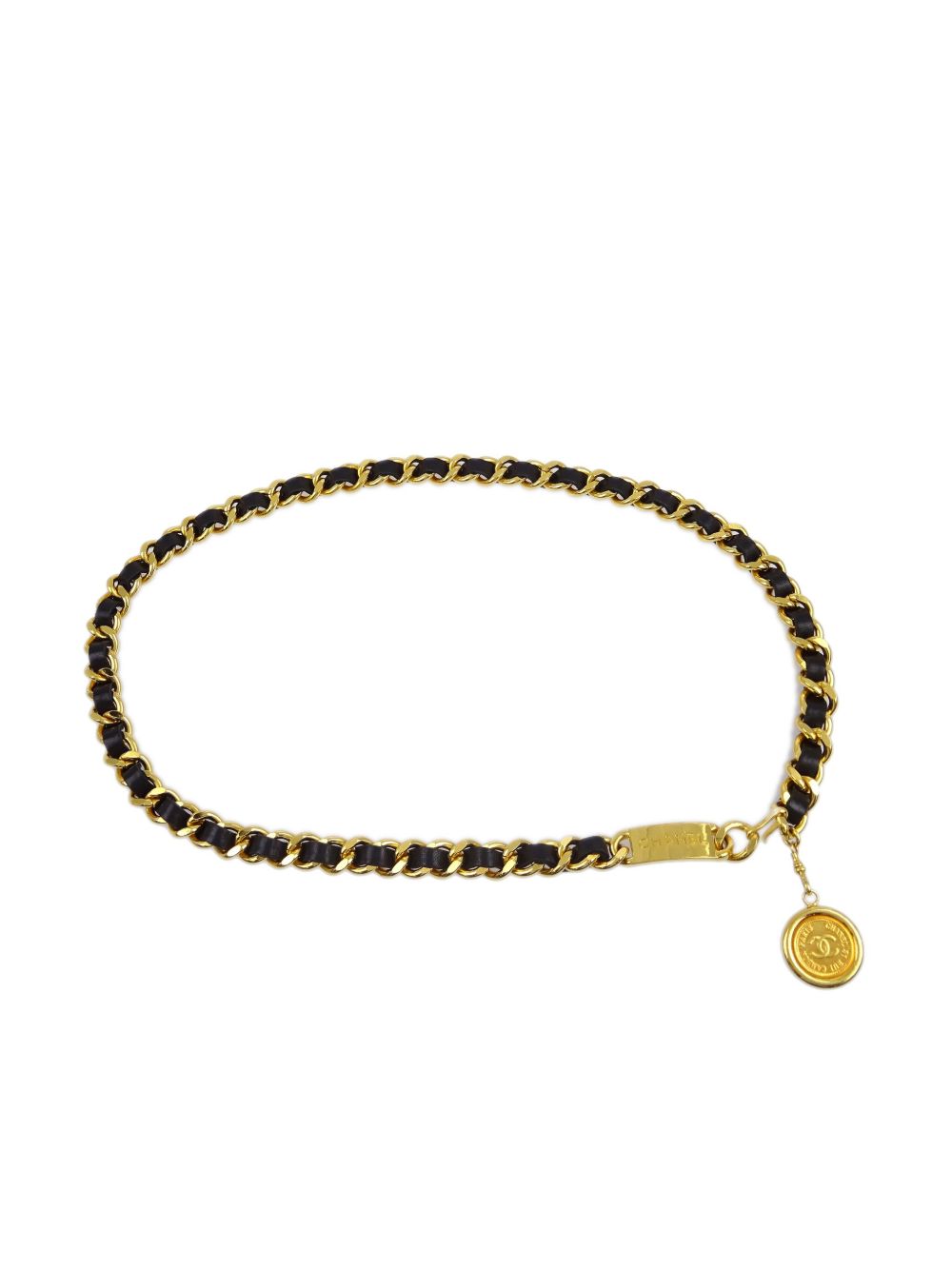 CHANEL Pre-Owned Medallion 搭链腰带（1990-2000年代典藏款） - 黑色