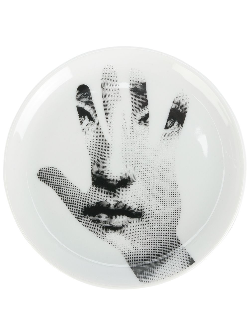 Fornasetti hand face print coaster - 白色