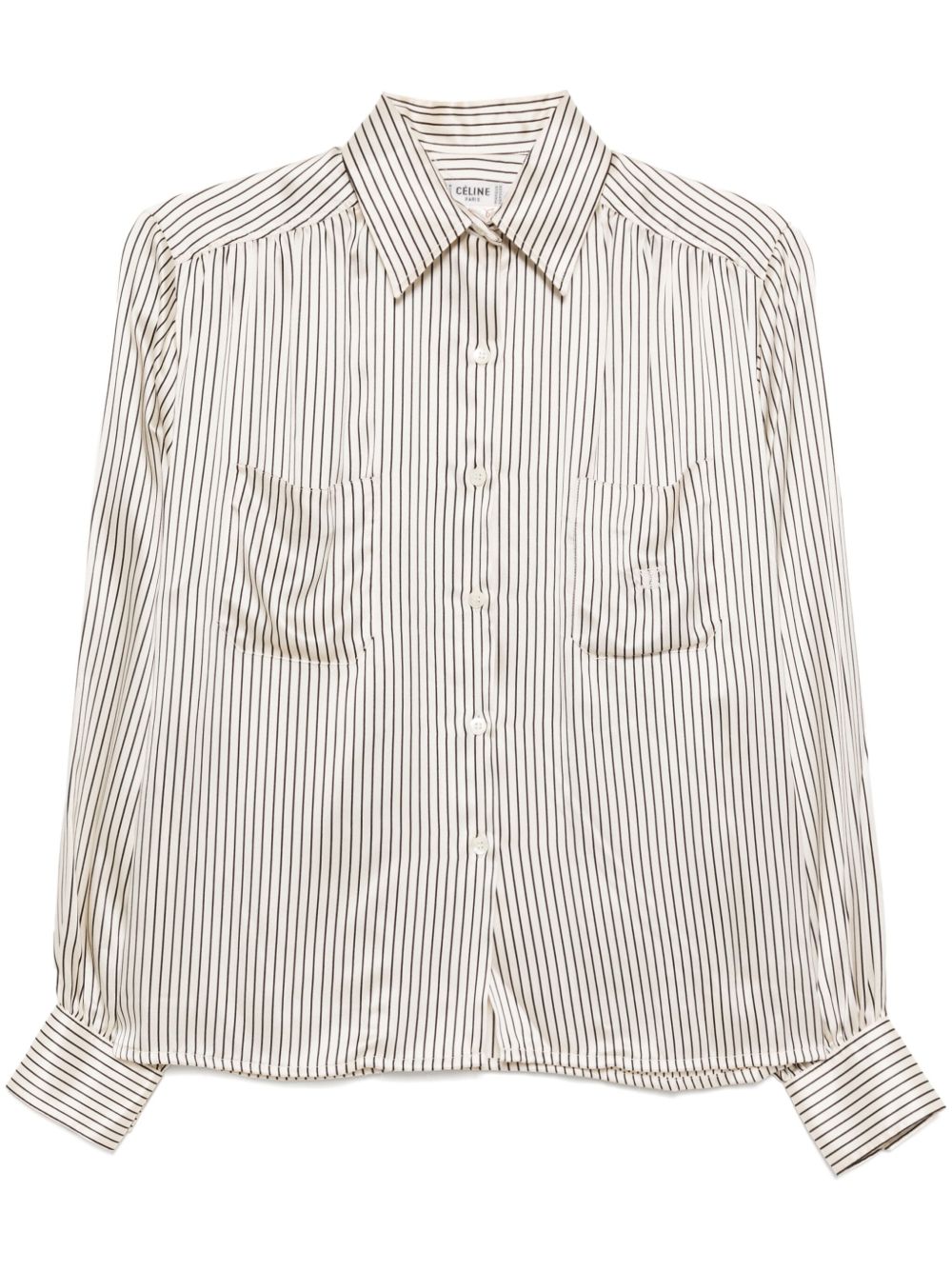 Céline Pre-Owned 条纹衬衫（1990-2000年代典藏款） - 白色