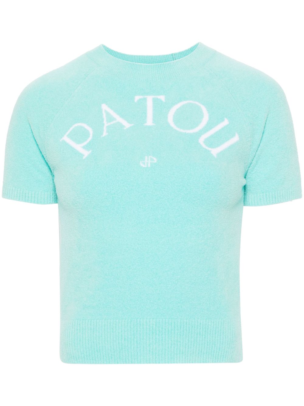 Patou logo提花针织上衣 - 蓝色