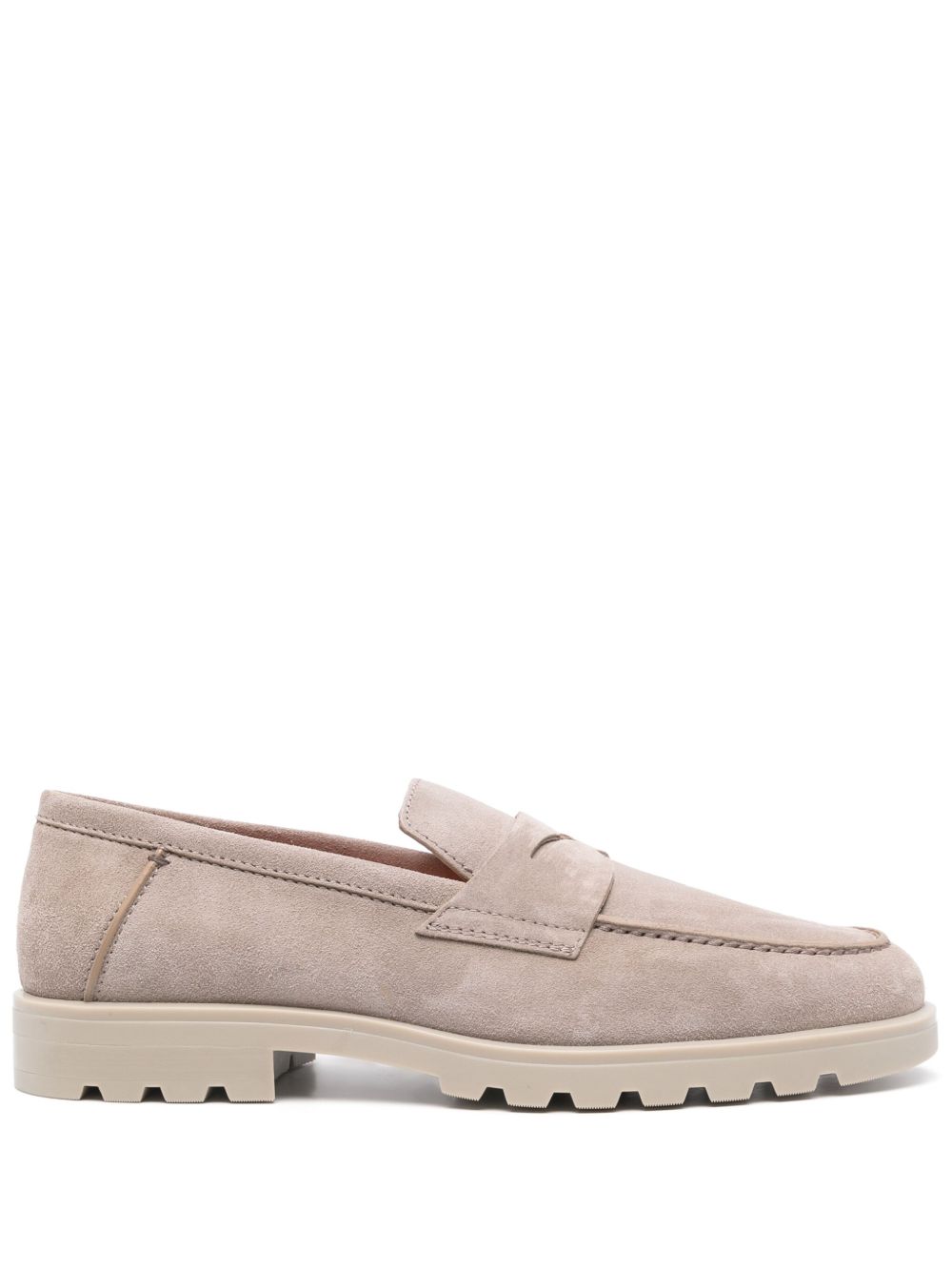 Santoni 绒面皮乐福鞋 - 灰色
