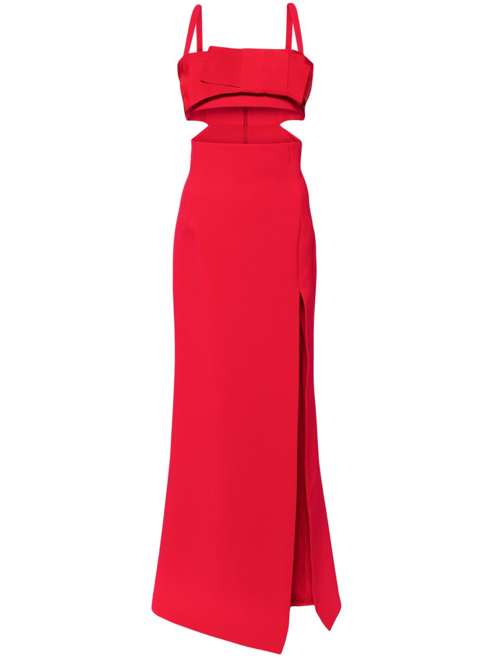 Elie Saab 镂空超长连衣裙 - 红色