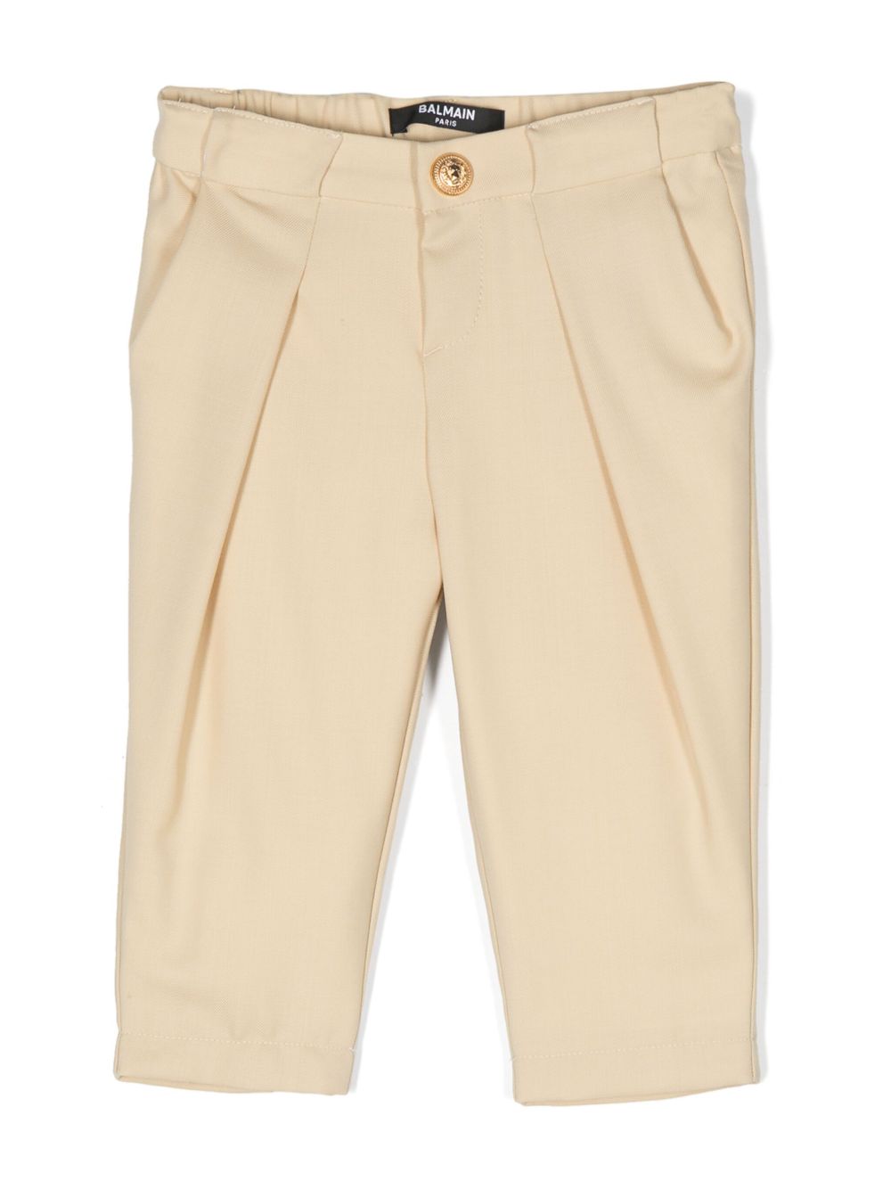 Balmain Kids 褶饰细节长裤 - 中性色