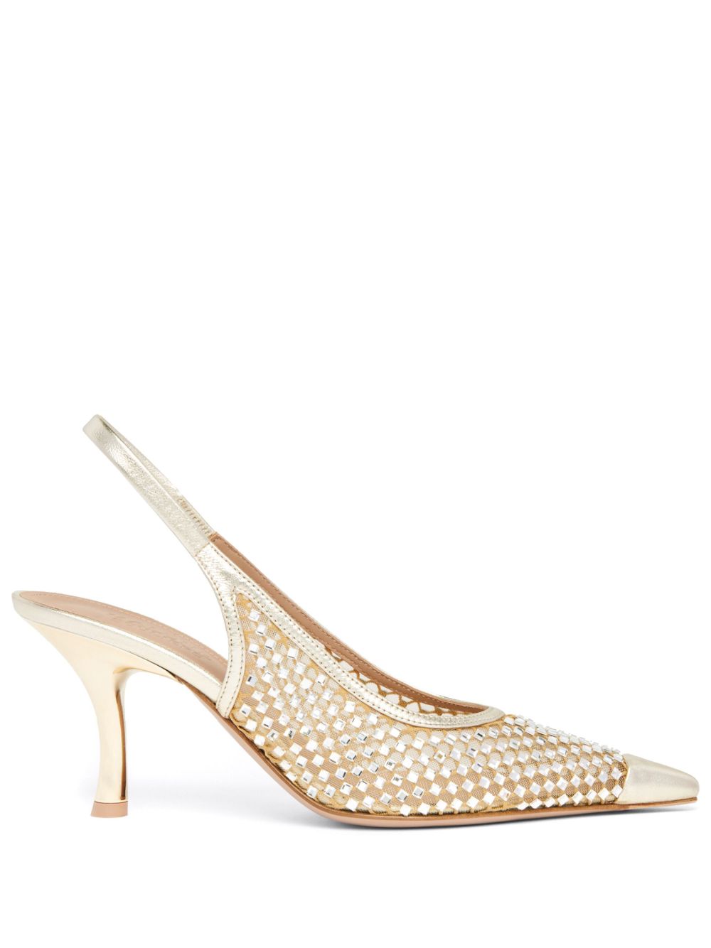 Malone Souliers Vesper 晶饰裹踝中跟鞋 - 金色