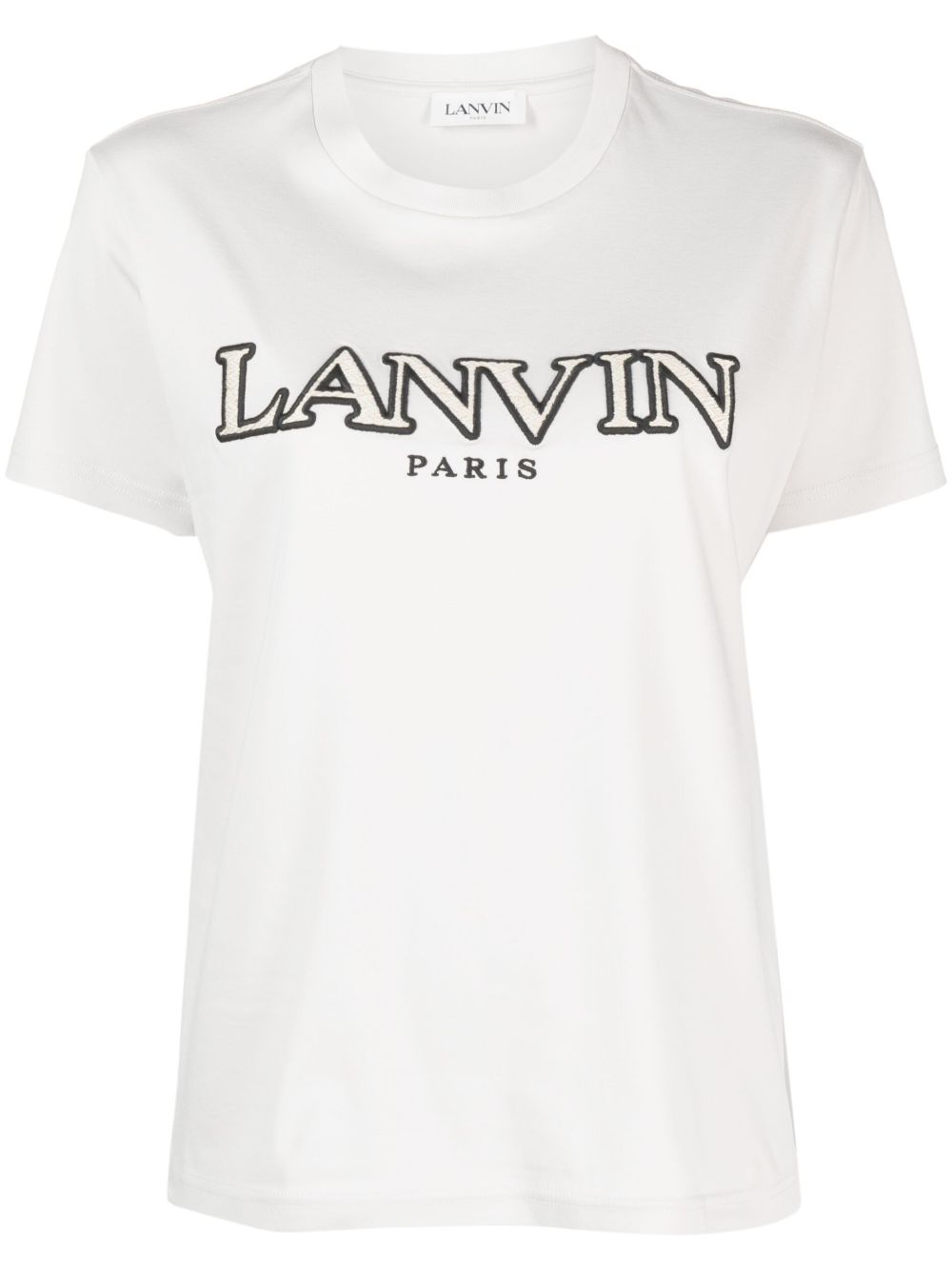 Lanvin logo刺绣T恤 - 灰色
