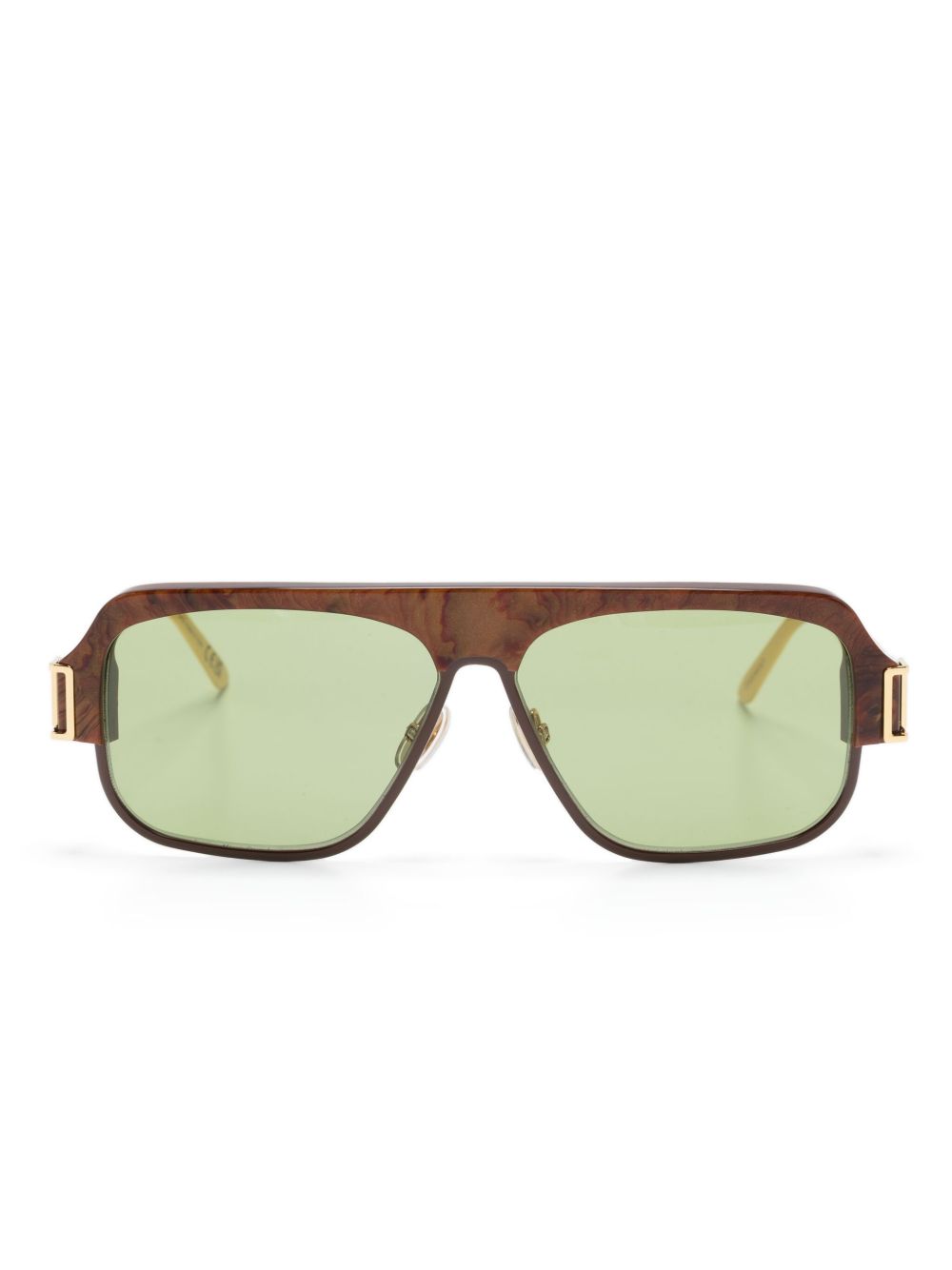 Marni Eyewear 有色镜片飞行员镜框太阳眼镜 - 褐色