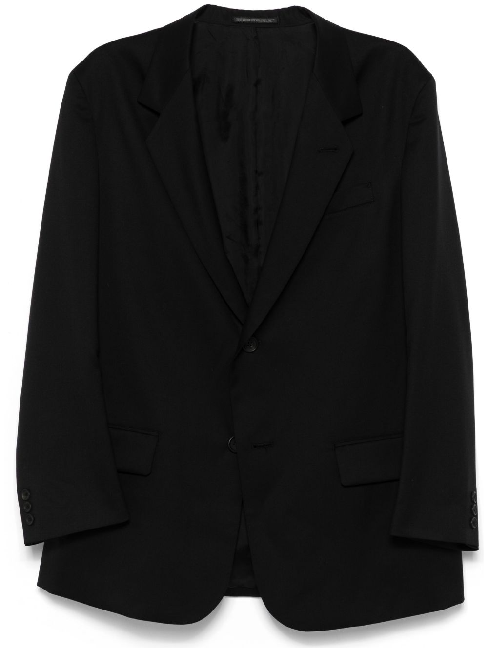 Yohji Yamamoto 羊毛西装夹克 - 黑色