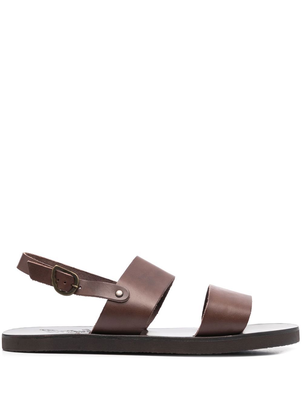 Ancient Greek Sandals Dinatos 裹踝皮质凉鞋 - 褐色