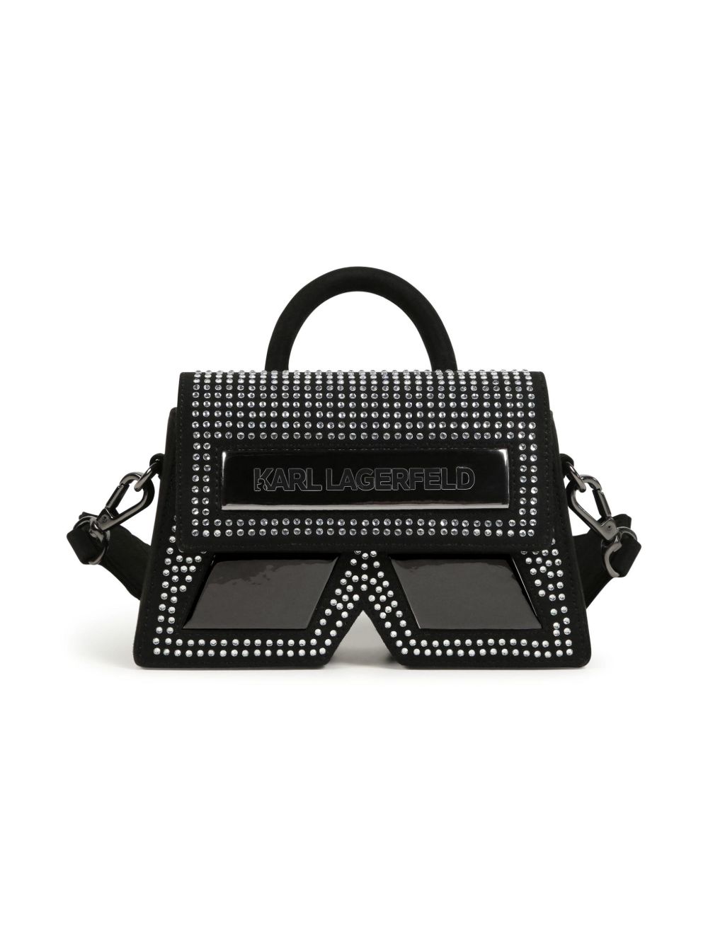Karl Lagerfeld Kids 晶饰斜挎包 - 黑色