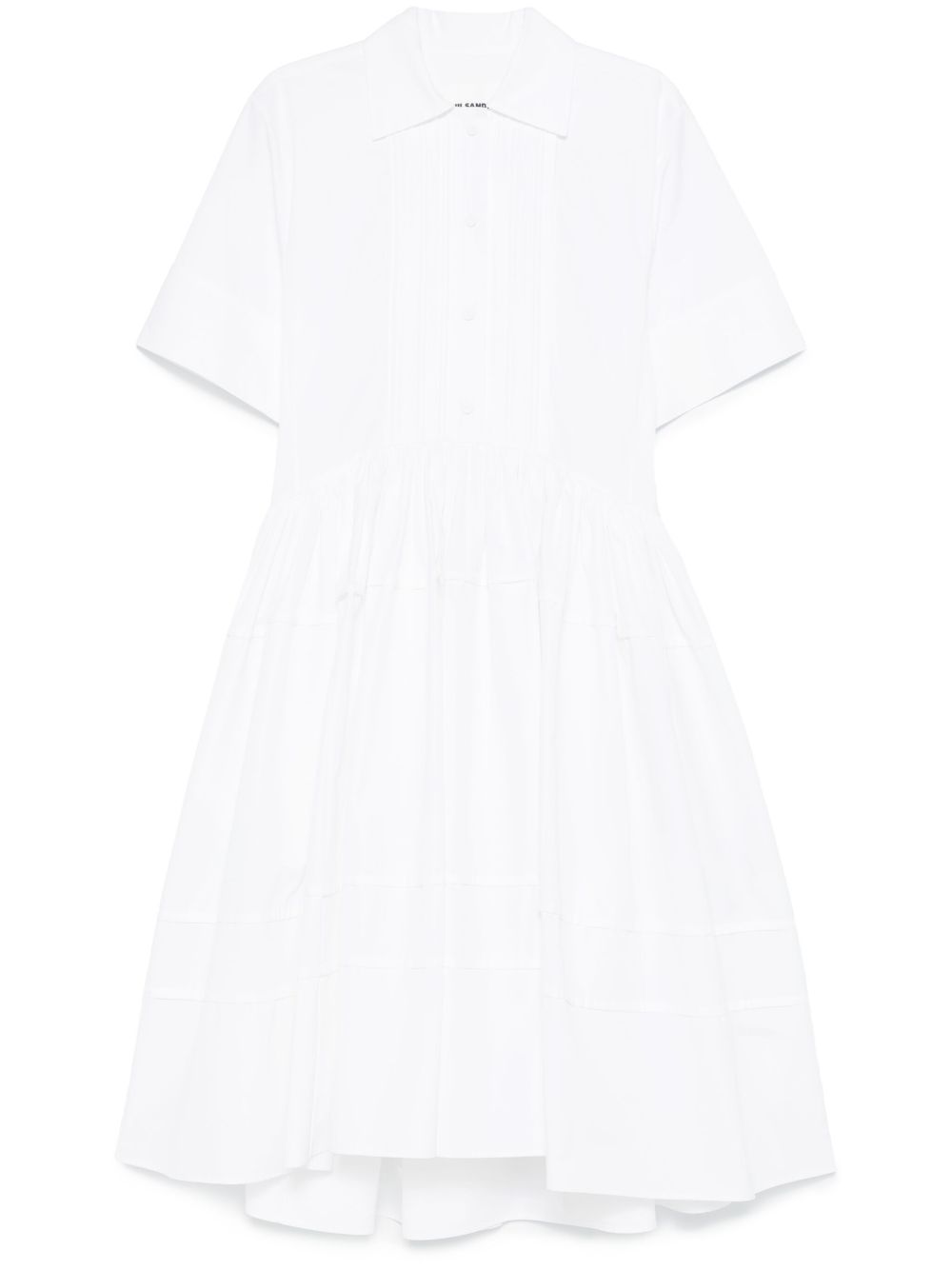 Jil Sander 中长棉连衣裙 - 白色