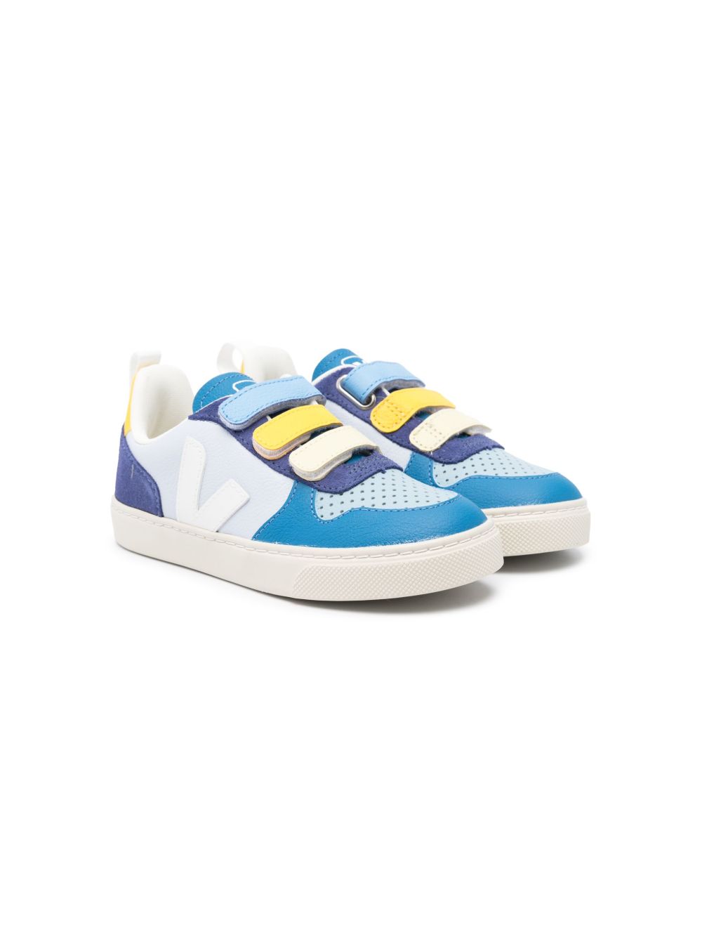 VEJA Kids logo贴花魔术贴运动鞋 - 蓝色