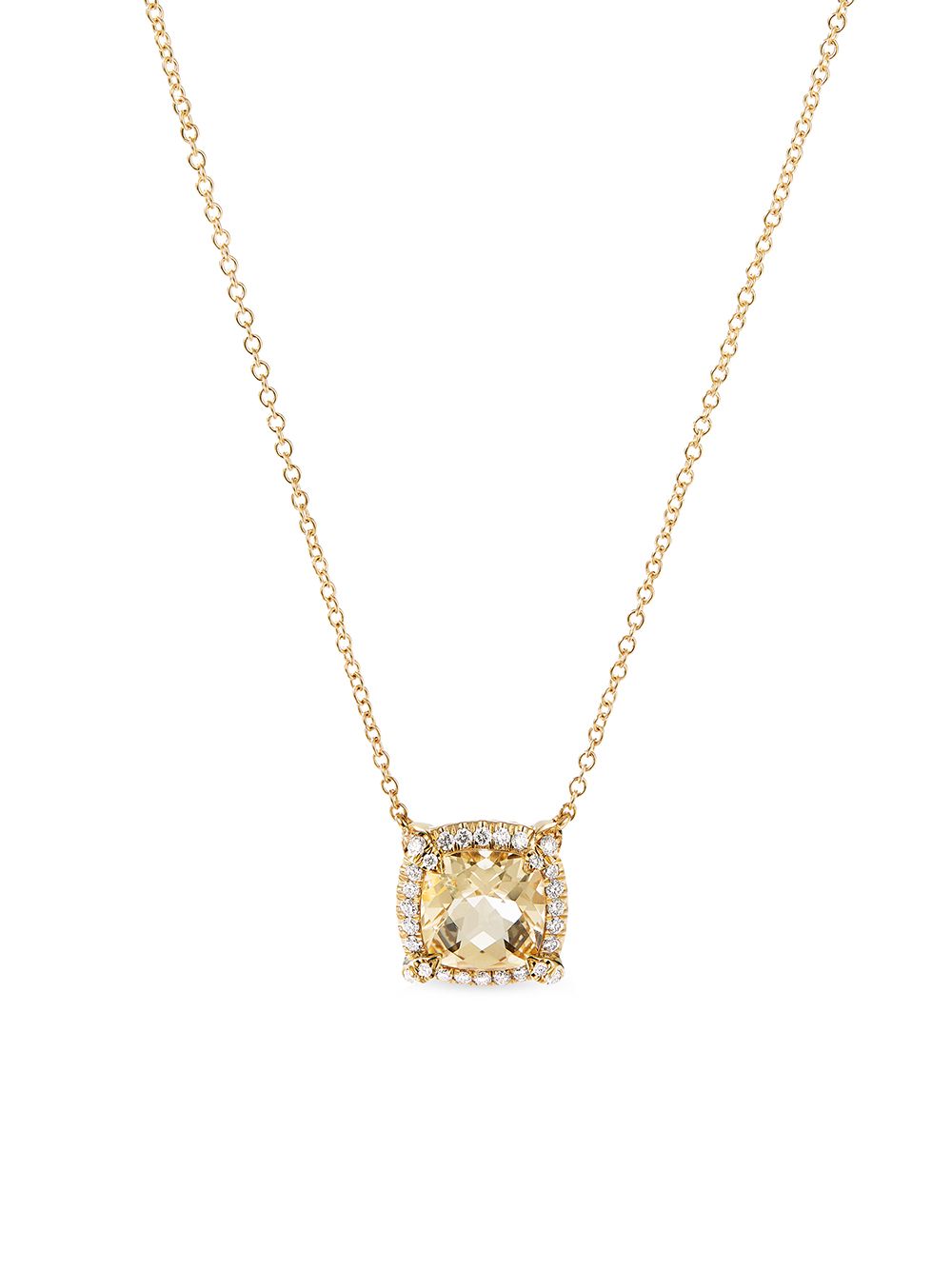 David Yurman 18K黄金 Petite Chatelaine 黄晶钻石项链 - 金色