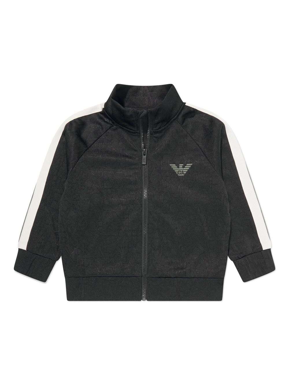 Emporio Armani Kids logo提花平纹针织夹克 - 蓝色