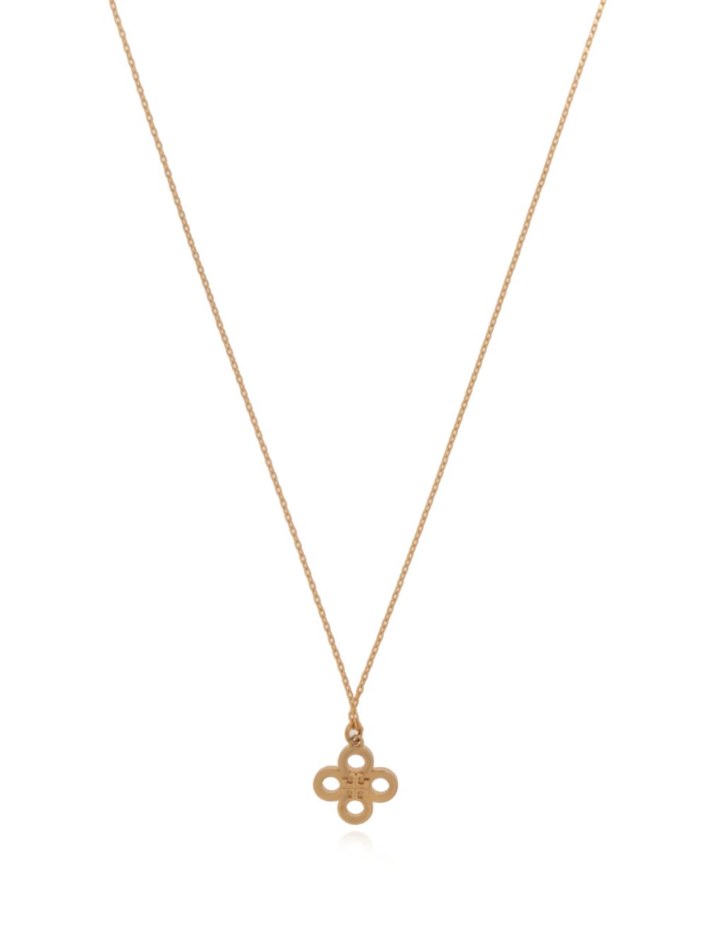 Tory Burch 花卉吊饰链式项链 - 金色