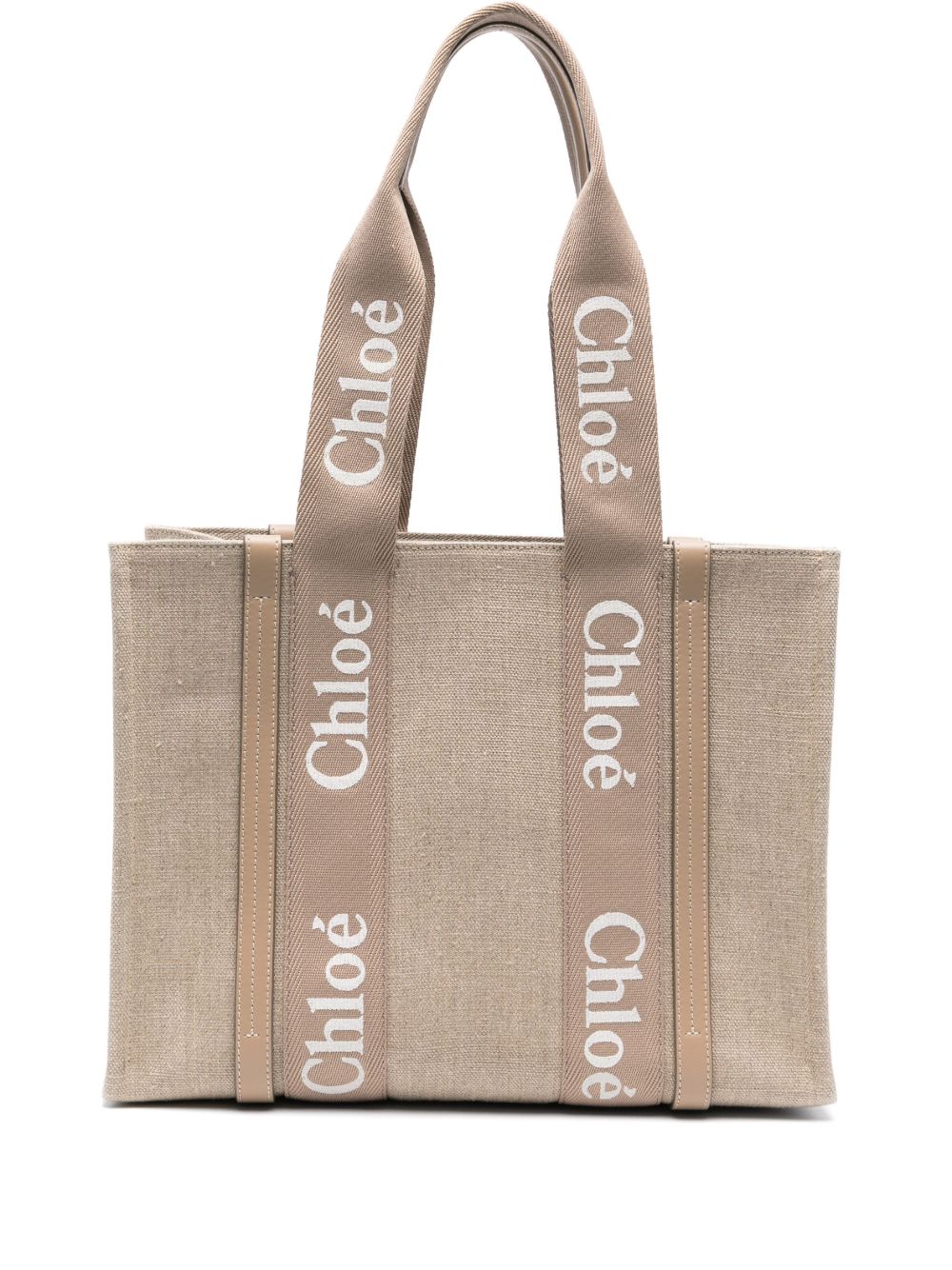 Chloé Woody 中号托特包 - 中性色