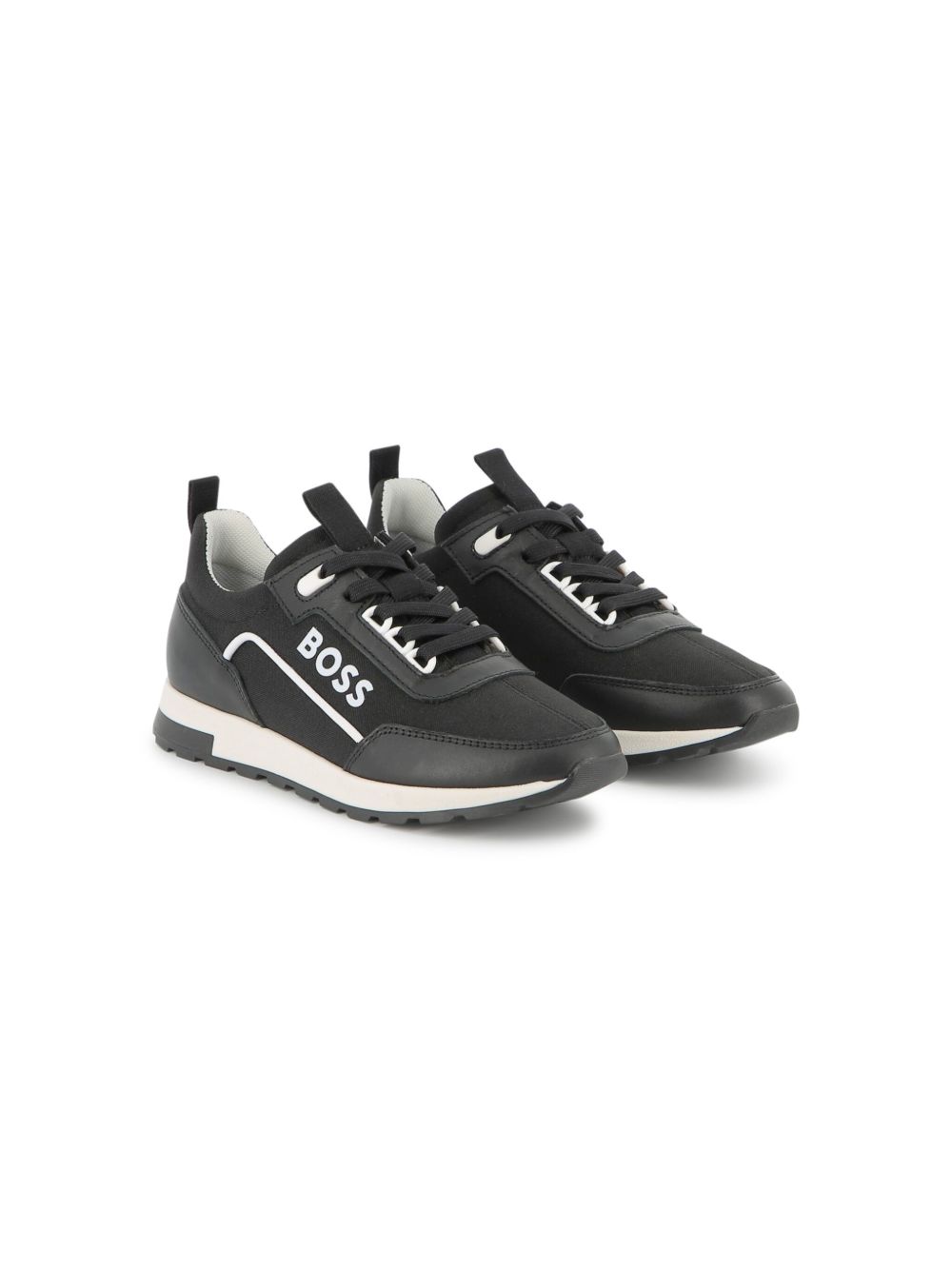 BOSS Kidswear logo印花运动鞋 - 黑色