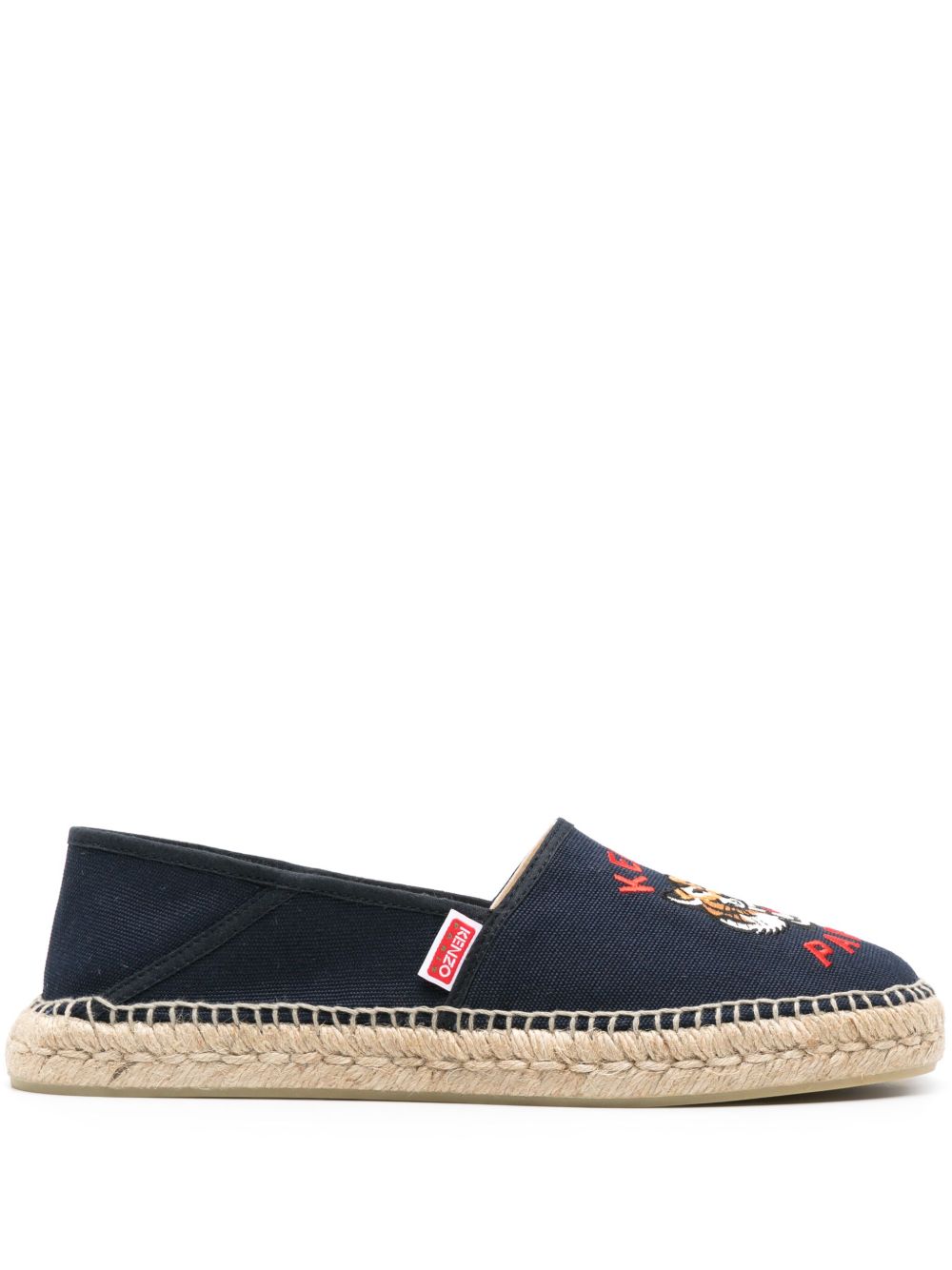 Kenzo 老虎刺绣棉草编鞋 - 蓝色