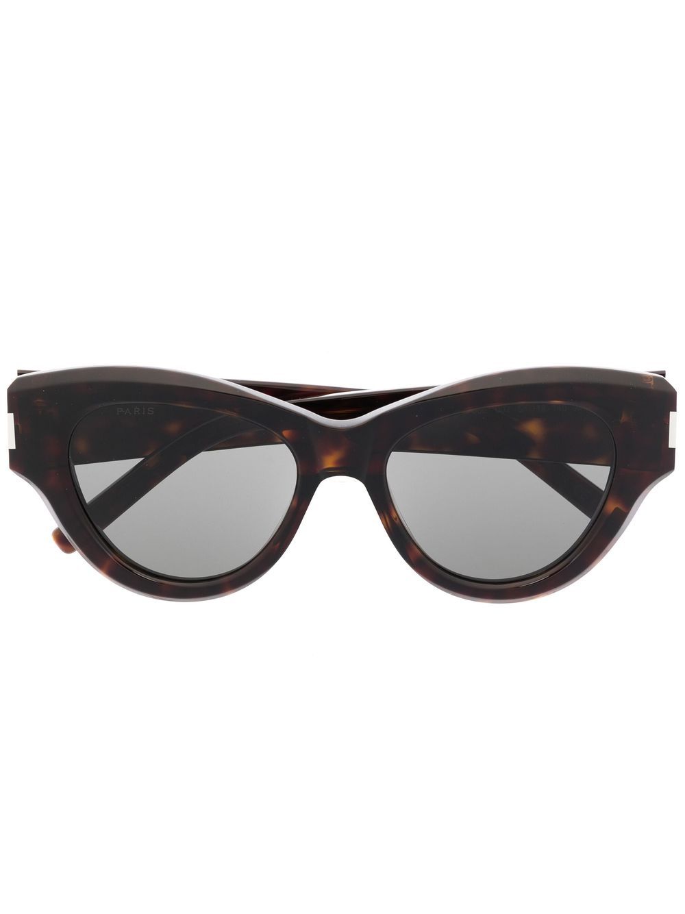 Saint Laurent Eyewear 玳瑁纹猫眼框太阳眼镜 - 褐色