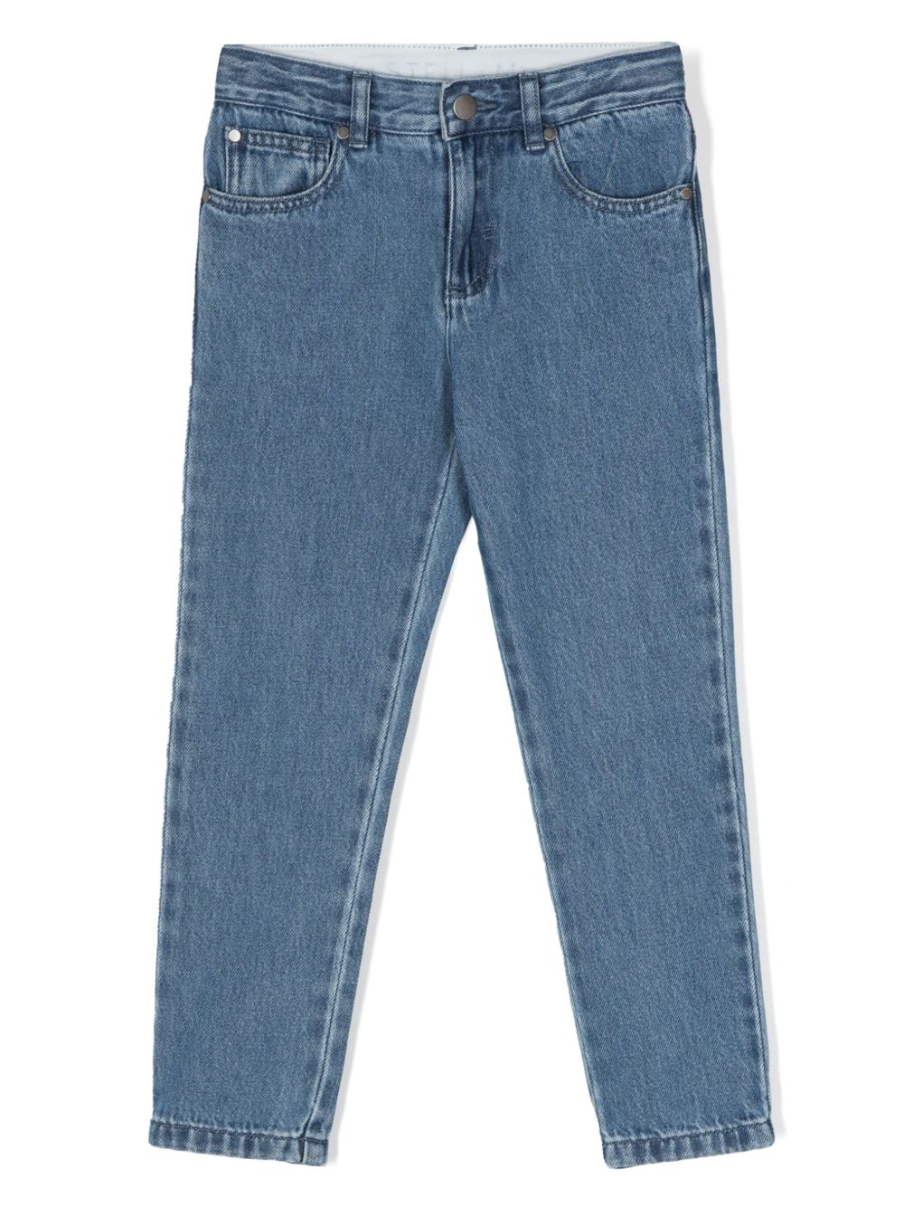 Stella McCartney Kids 中腰直筒牛仔裤 - 蓝色