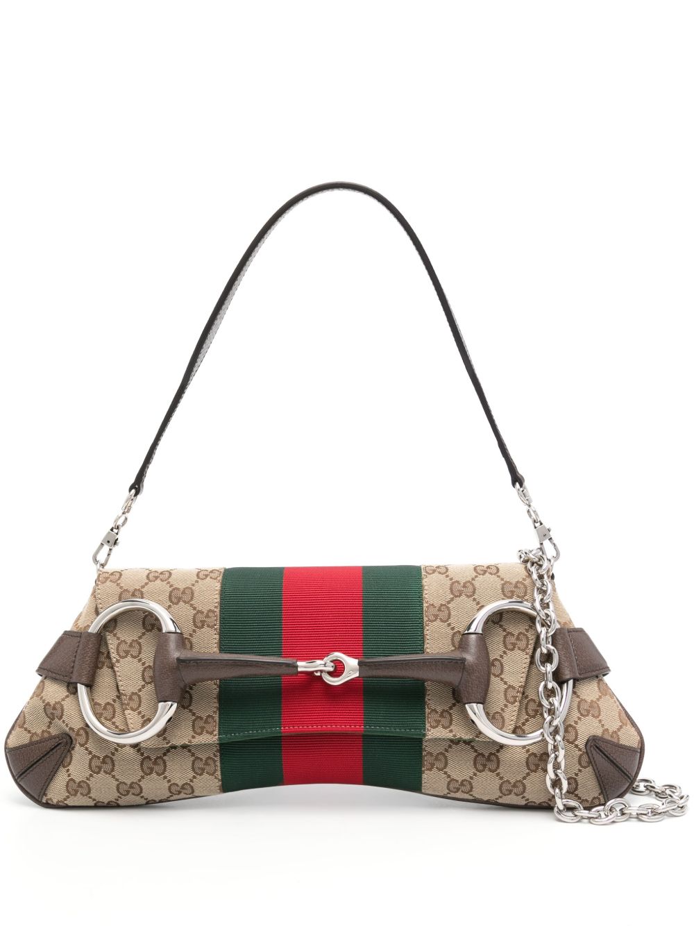 Gucci Horsebit Chain 中号单肩包 - 中性色