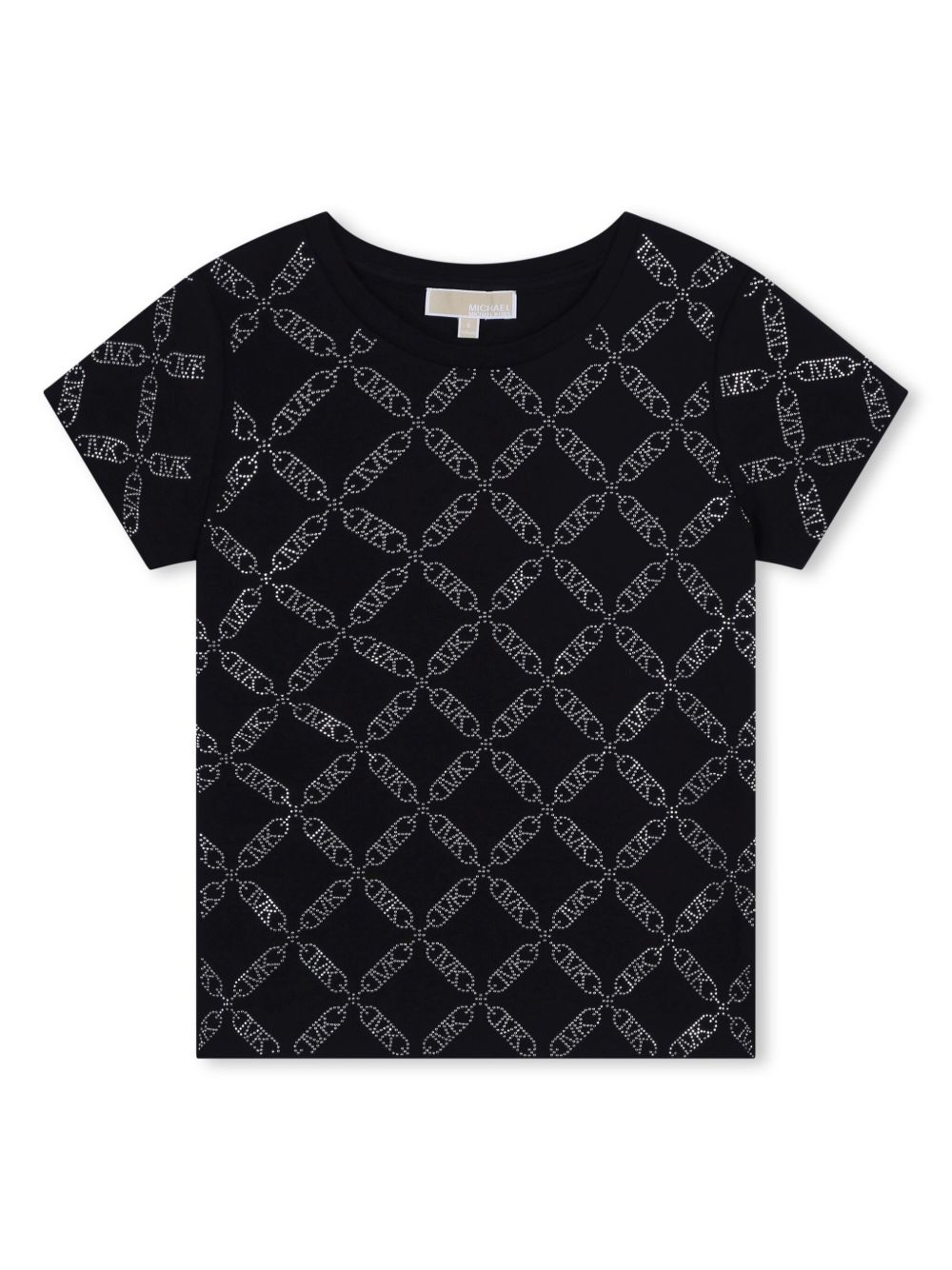 Michael Kors Kids 晶饰logo棉T恤 - 黑色